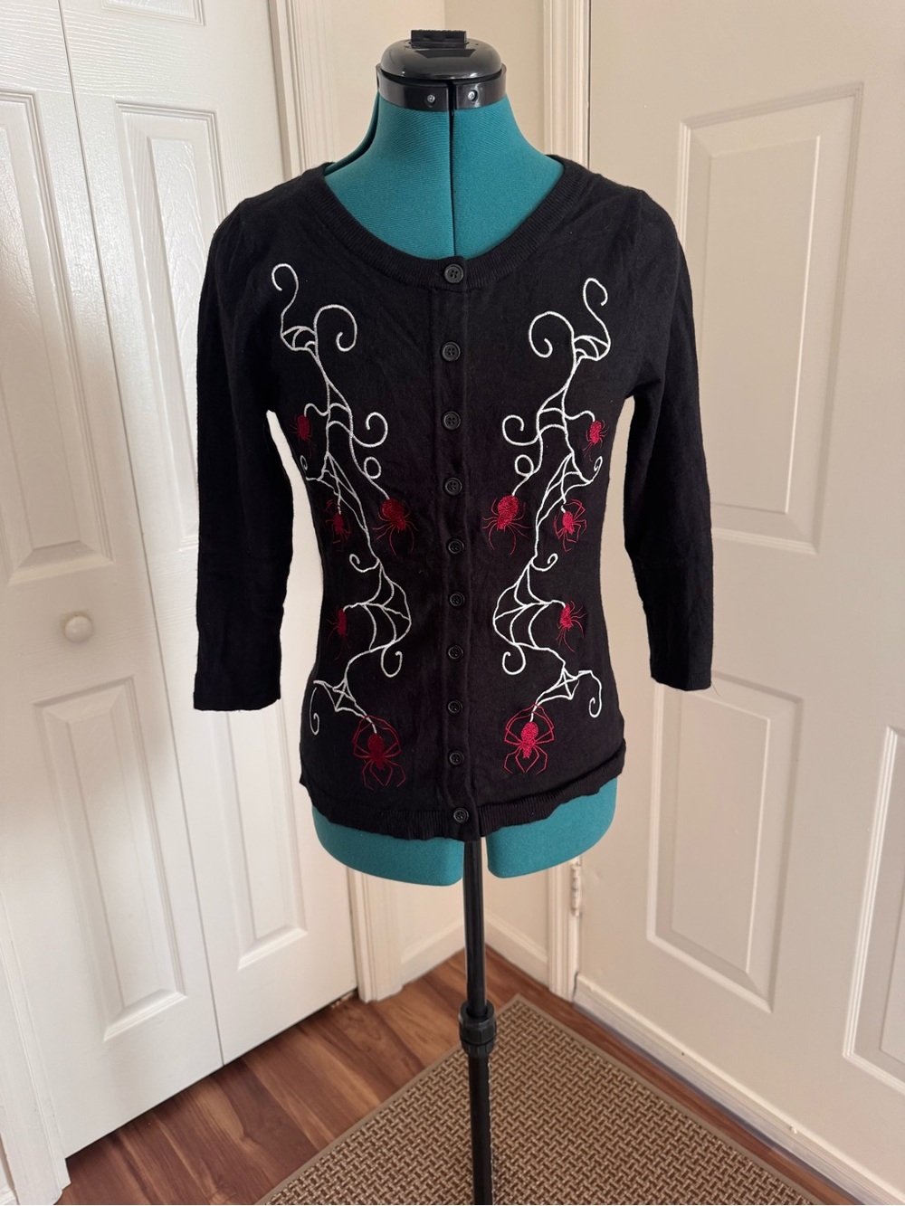 Unique Vintage Spiderweb Embroidered Cardigan